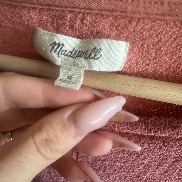 Women's Madewell’s Texture & Thread Short Sleeve Mauve Top Medium - Picture 5 of 6